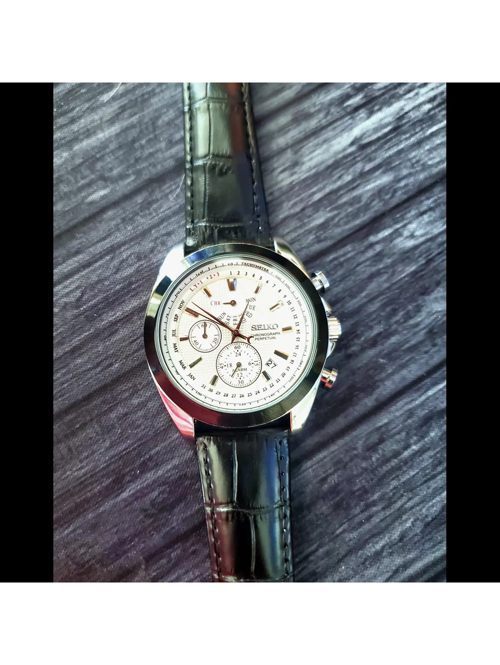 Seiko-5 Chronograph Quartz 40 mm White Dial